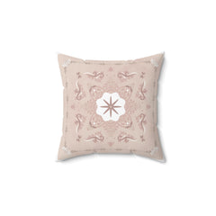 Boho Floral Bandana Throw Pillow — Blush Decorative Accent